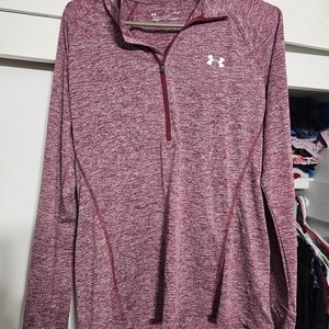 Under Armour Heathered Burgundy Quarter-Zip Top